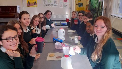 The students from St.Aloysius' Secondary School host a German themed coffee morning