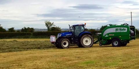 Grass being cut for haylage