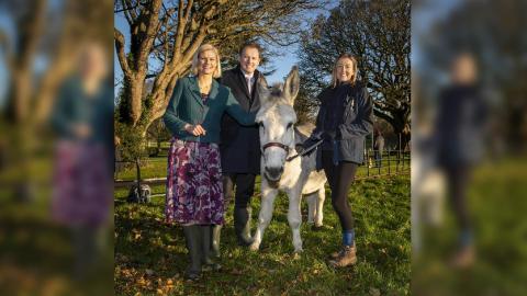 Donkey Ronnie with Laura Foster and officials